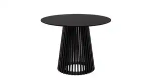 Esstisch rund 100 cm schwarz - Lamellen-Sockel - GARLE