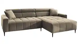 Ecksofa Cord grün ausziehbar - Sitztiefenverstellung 256 cm - OT rechts - SIMPLE