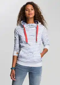 KangaROOS Hoodie in Langform mit ĂĽberlappender Kapuze