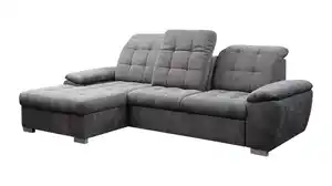 Ecksofa mit Schlaffunktion anthrazit 260 cm - Bettkasten - MAIKE