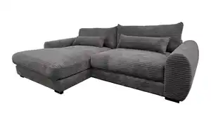 Ecksofa Cord grau 265 x 180 cm - OT links - MARK