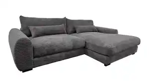 Ecksofa Cord grau 265 x 180 cm - OT rechts - MARK