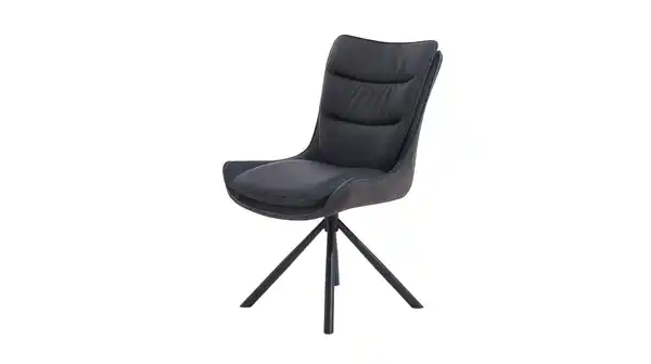 Bild 1 von Polsterstuhl Schalenstuhl Echtleder schwarz - drehbar - MAURICE