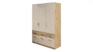 Kleiderschrank mit Schublade beige Eiche 136 cm - rauch - CELLE