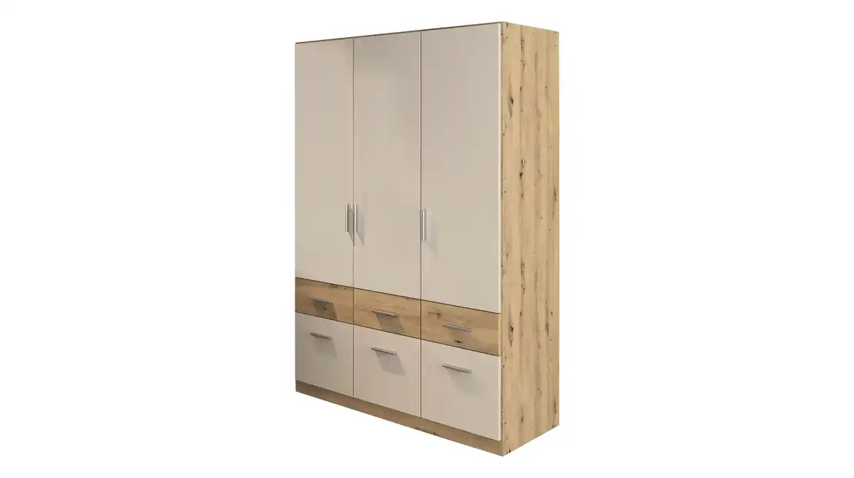 Bild 1 von Kleiderschrank mit Schublade beige Eiche 136 cm - rauch - CELLE