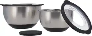 SPICE&SOUL® Rührschüssel-Set mit Spritzschutzdeckeln, 2-teilig