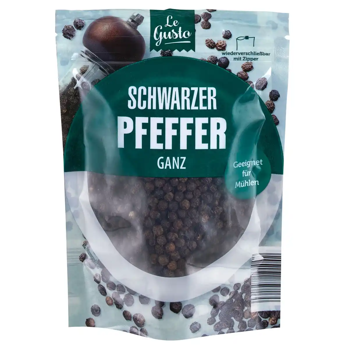 Bild 1 von LEGUSTO Gewürze im Nachfüllbeutel 130 g, Pfeffer, schwarz, ganz
