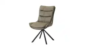 Polsterstuhl Schalenstuhl Echtleder braun - drehbar - MAURICE