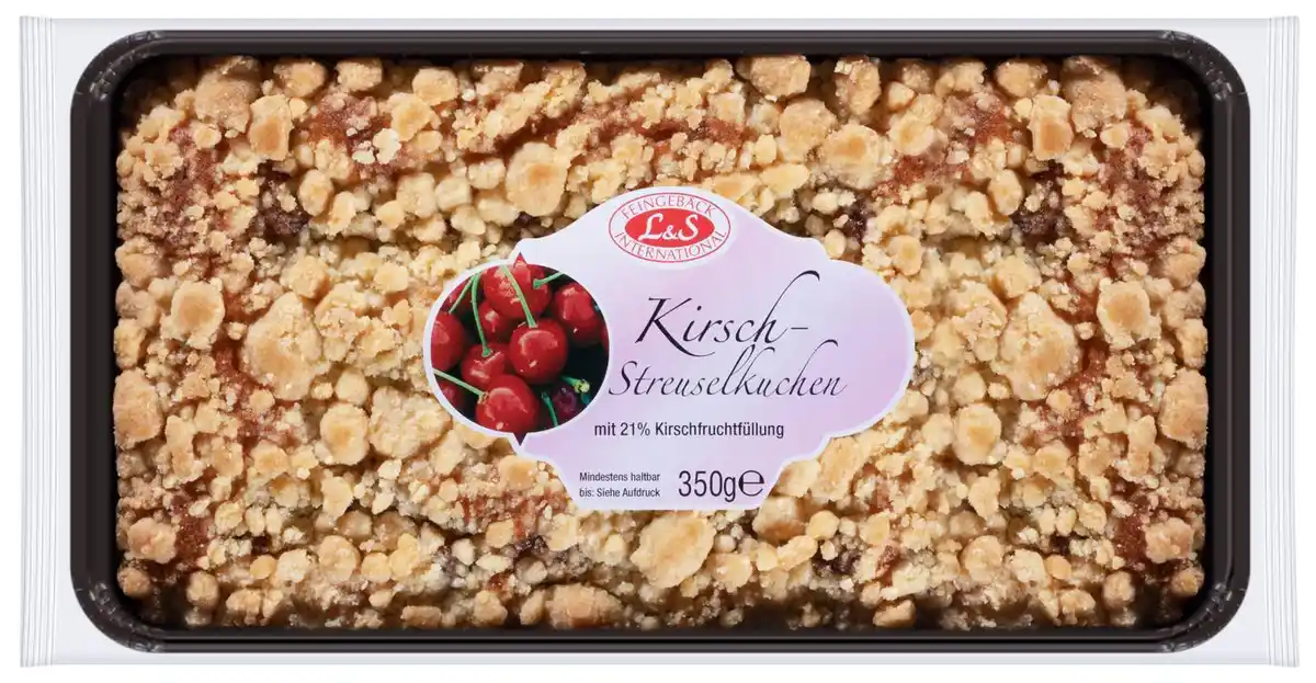 Bild 1 von L&S FEINGEBÄCK Kirsch-Streuselkuchen, 350-g-Packg.