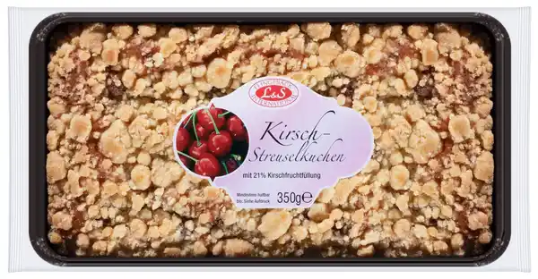 Bild 1 von L&S FEINGEBÄCK Kirsch-Streuselkuchen, 350-g-Packg.