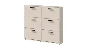 Schuhschrank beige 6-türig 116 x 103 cm - SAMMY
