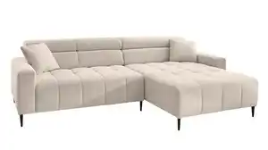 Ecksofa Cord beige ausziehbar - Sitztiefenverstellung 256 cm - OT rechts - SIMPLE