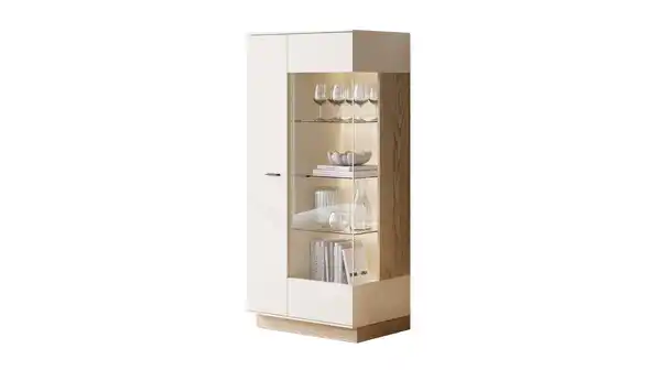 Bild 1 von Vitrine mit Glastür beige - Eiche - Breite 75 cm - MEOLO