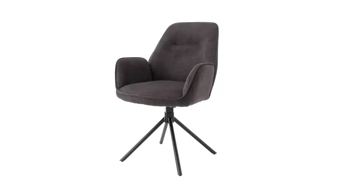 Bild 1 von Armlehnstuhl anthrazit Drehstuhl Chenille Optik - MALITA