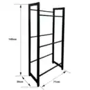 Bild 4 von Getränkekistenregal für 6 Kisten, aus pulverbeschichtetem Stahl, ca. 71 x 30 x 140 cm – Schwarz