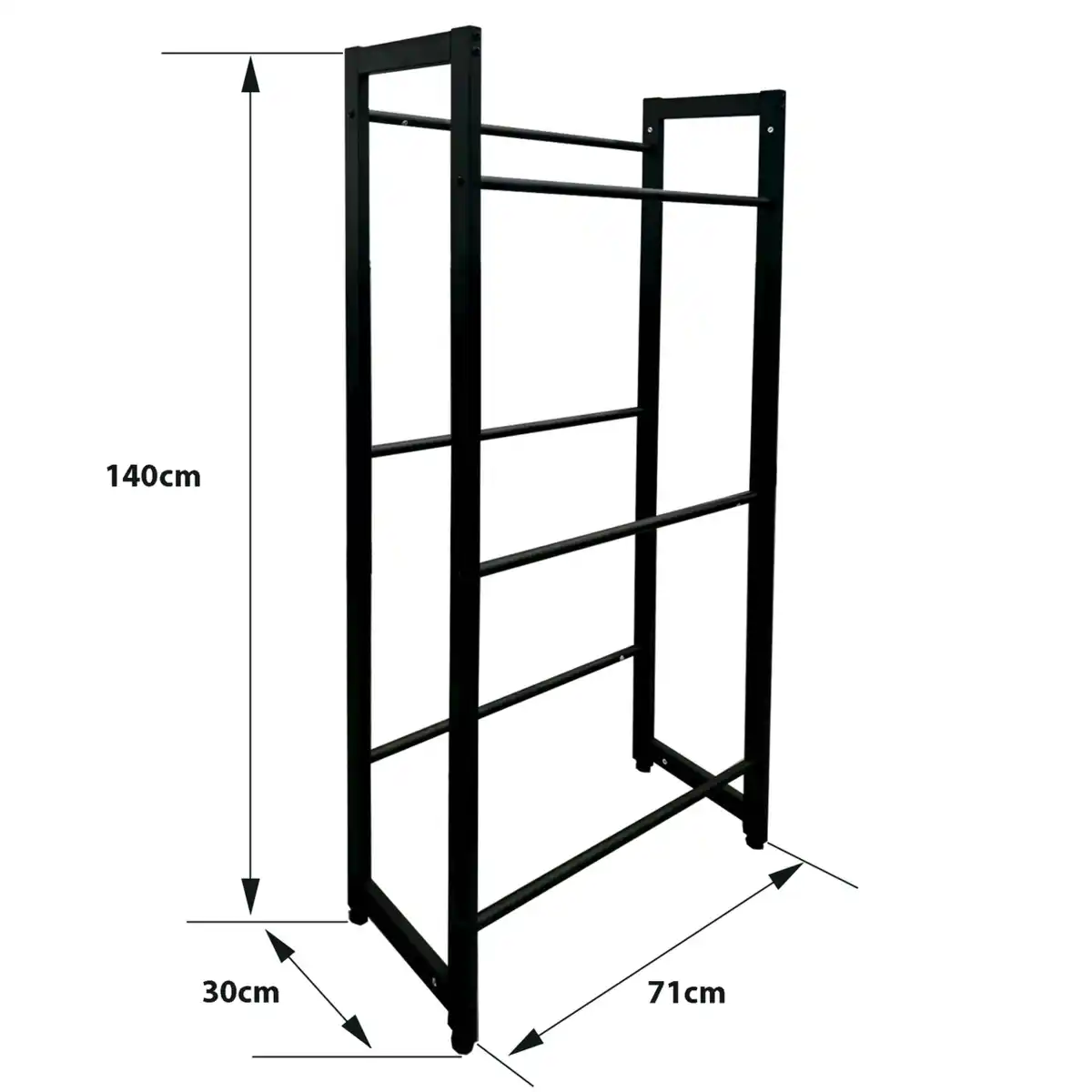 Bild 4 von Getränkekistenregal für 6 Kisten, aus pulverbeschichtetem Stahl, ca. 71 x 30 x 140 cm – Schwarz