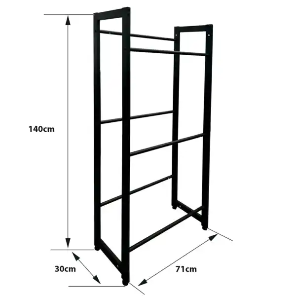 Bild 4 von Getränkekistenregal für 6 Kisten, aus pulverbeschichtetem Stahl, ca. 71 x 30 x 140 cm – Schwarz
