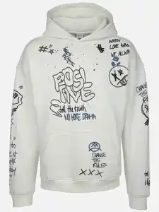 Herren Hoodie mit coolem Print Weiß