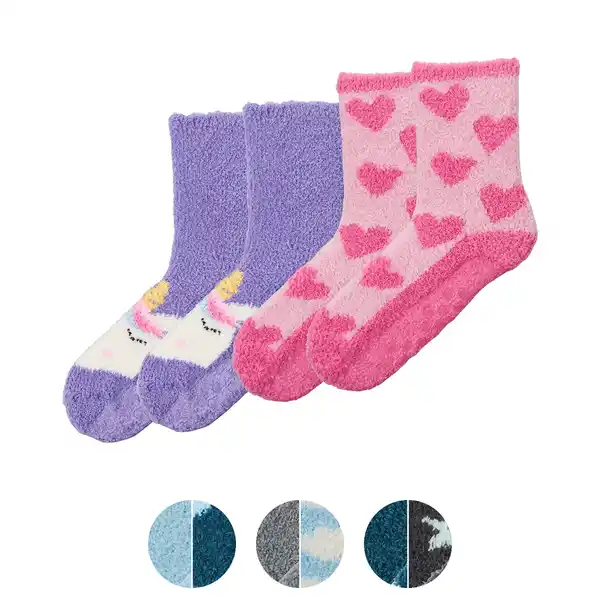 Bild 1 von LILY & DAN Kinder-Anti-Rutsch-Socken, 2er-Pack