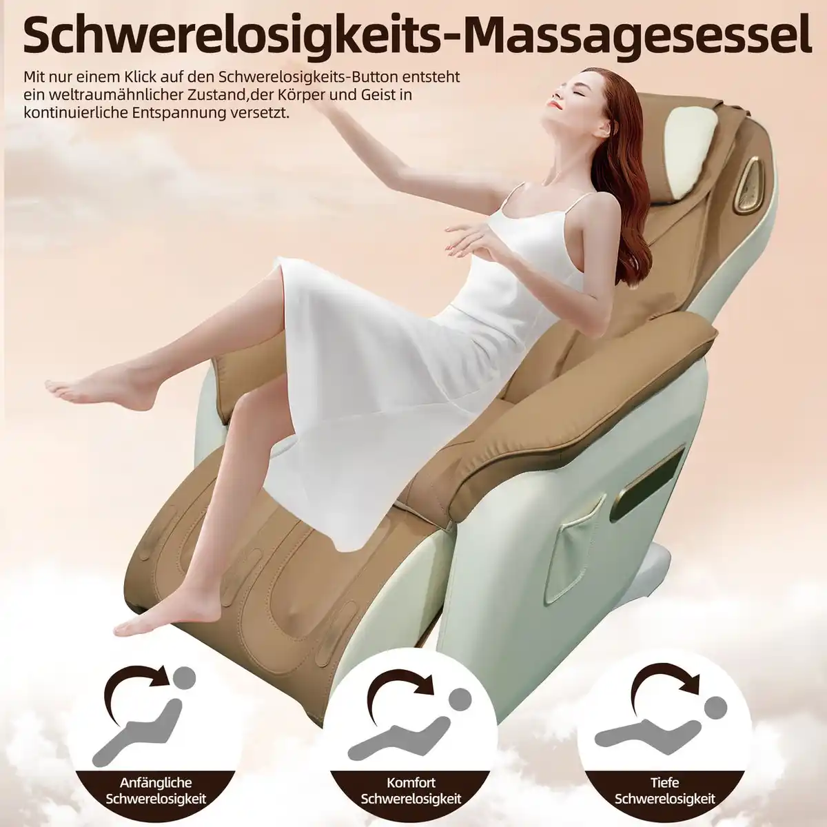 Bild 4 von Elektrischer Massagesessel, ca. 95 x 72 x 102 cm - Braun / Grau