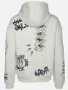 Bild 2 von Herren Hoodie mit coolem Print Weiß