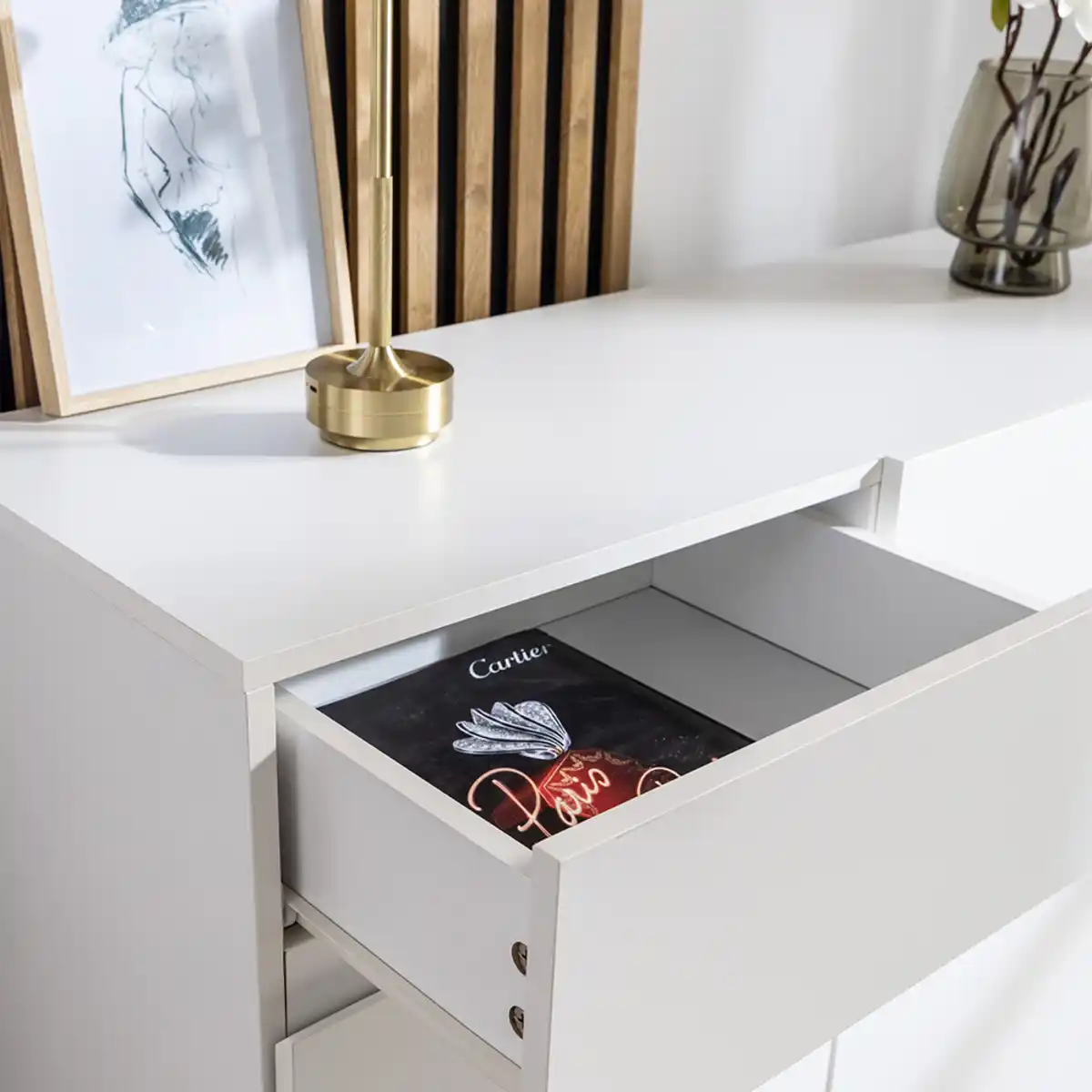Bild 4 von Sideboard mit Melaminbeschichtung, ca. 135 x 39,5 x 85 cm – Weiß