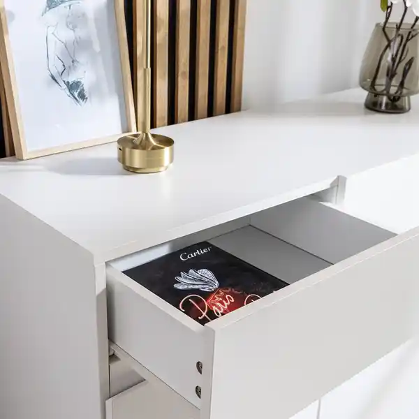 Bild 4 von Sideboard mit Melaminbeschichtung, ca. 135 x 39,5 x 85 cm – Weiß