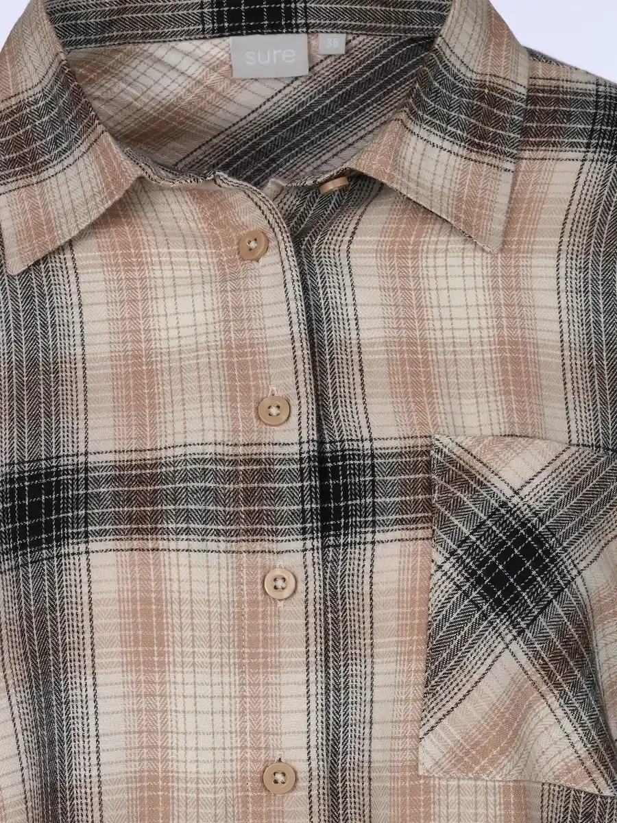 Bild 3 von Damen Flanellbluse mit Karos Beige