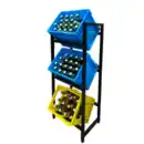 Bild 3 von Getränkekistenregal für 3 Kisten, aus pulverbeschichtetem Stahl, ca. 47 x 31 x 113,5 cm – Schwarz