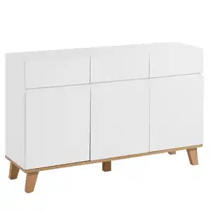 Sideboard mit Melaminbeschichtung, ca. 135 x 39,5 x 85 cm – Weiß