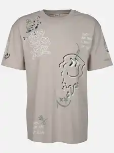 Herren Shirt mit coolem Print Beige