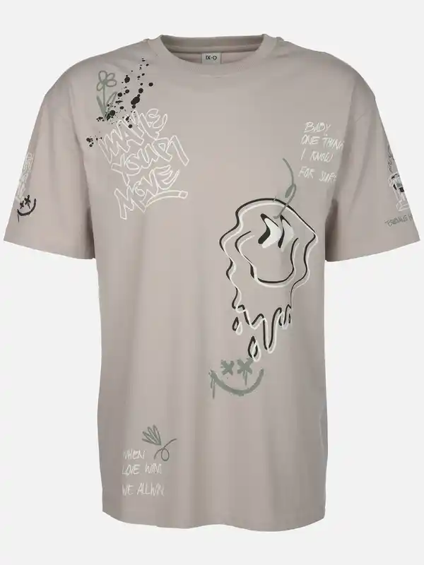 Bild 1 von Herren Shirt mit coolem Print Beige