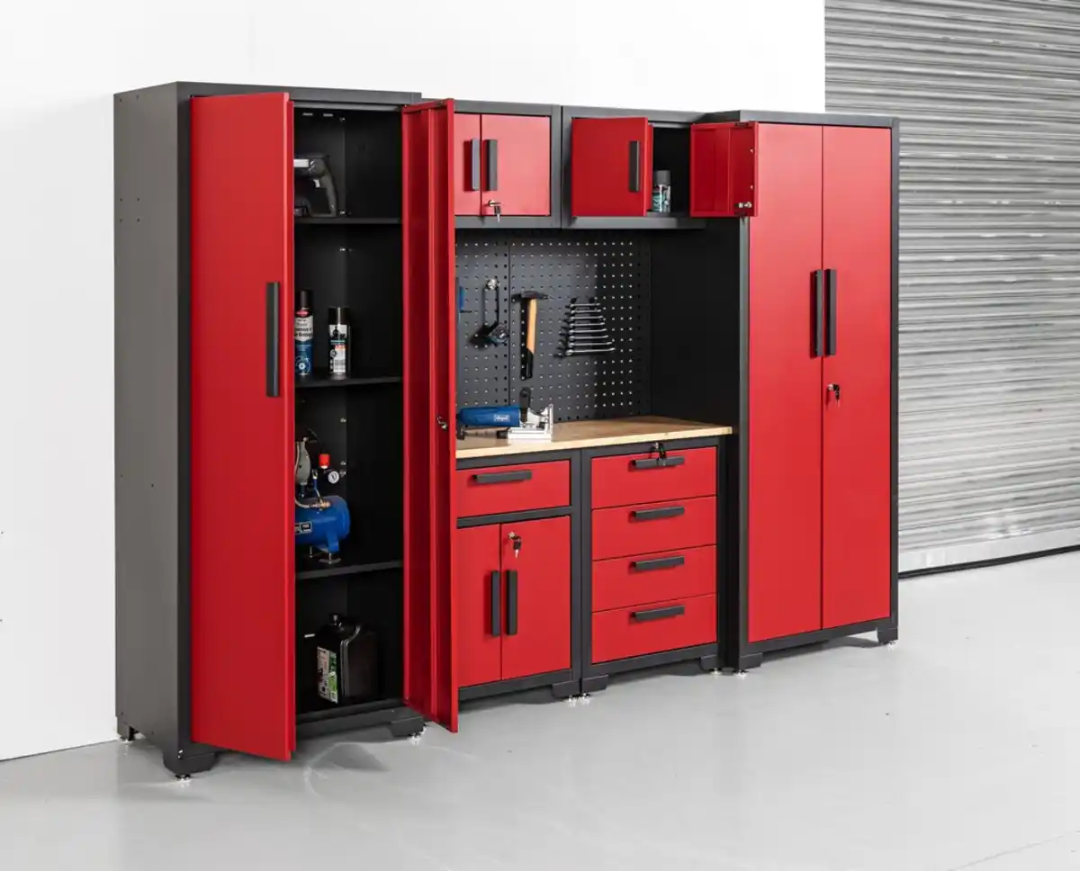 Bild 4 von Garagenschrank 7 tlg. 270x 47 x 193cm, rot