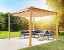 Bild 1 von Aluminium Pavillon mit verstellbarem Sonnensegel, ca. 350 x 350 x 236 cm – Buche