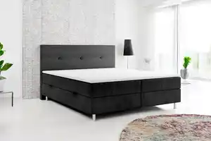 Boxspringbett RIO mit Bettkasten, ca. 180 x 200 cm - Schwarz