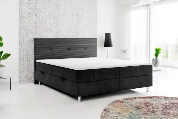 Bild 1 von Boxspringbett RIO mit Bettkasten, ca. 180 x 200 cm - Schwarz