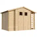 Bild 1 von Timbela Gartenhaus aus Holz mit Brennholzschuppen und Boden