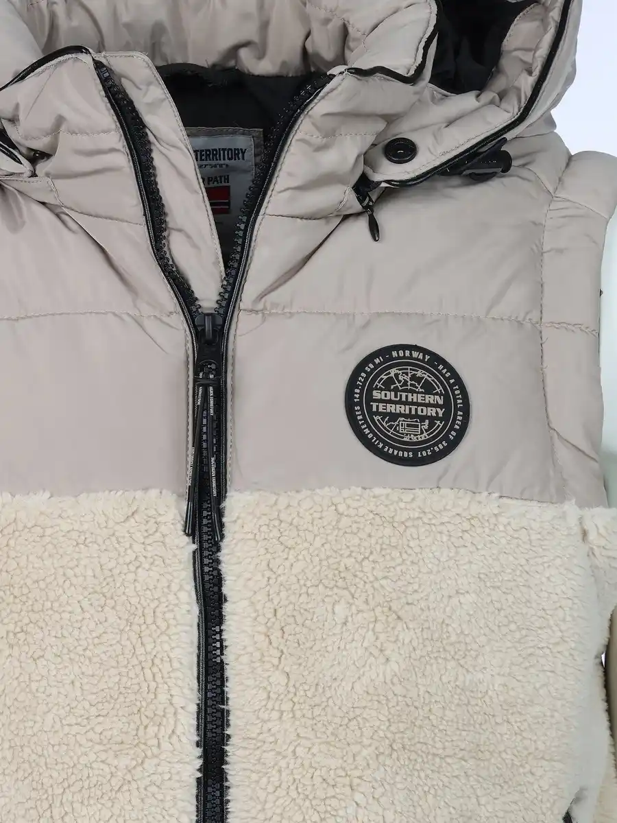 Bild 3 von Herren Weste im Materialmix Beige