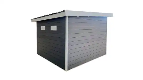 Bild 3 von WPC Gartenhaus mit Aluminiumrahmen, ca. 3,47 x 3,44 x 2,44 m - Anthrazit/Weiß