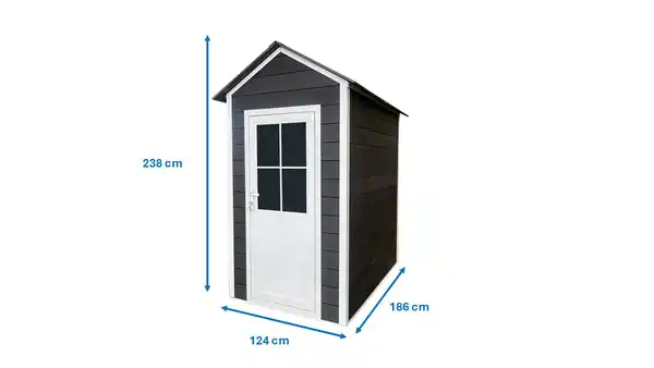 Bild 4 von WPC Gartenhaus mit Aluminiumrahmen, ca. 1,86 x 1,24 x 2,38 m - Anthrazit/Weiß