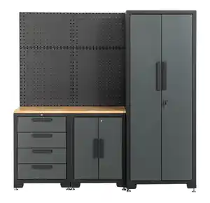 Garagenschrank 4 tlg. 195x 47x 193cm schwarz