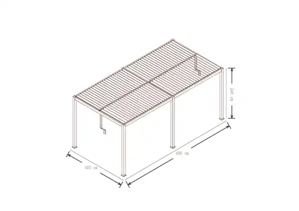 Bild 3 von Bioklimatische Wandpergola, ca. 300 x 600 x 225 cm - Anthrazit