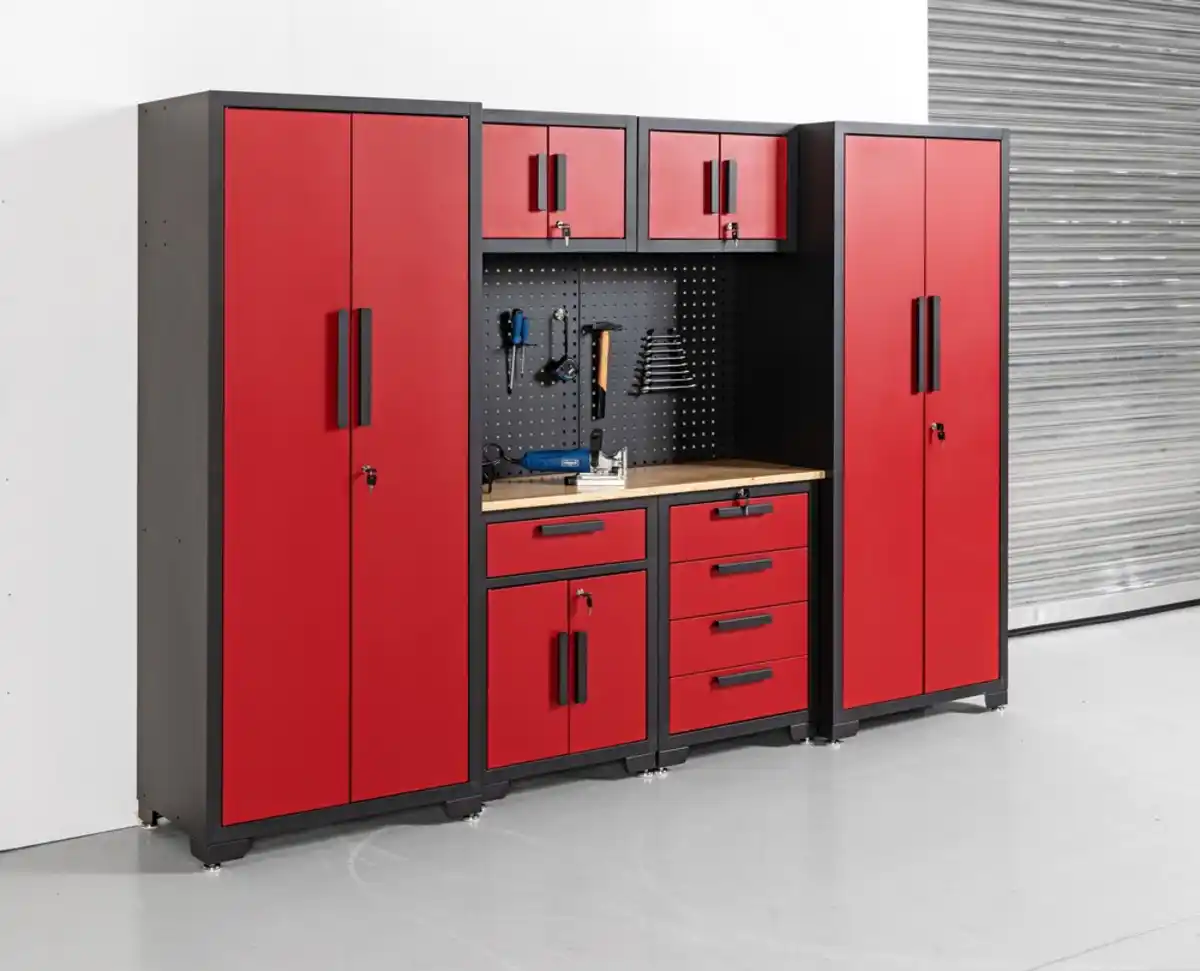 Bild 2 von Garagenschrank 7 tlg. 270x 47 x 193cm, rot