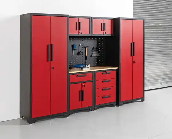 Bild 2 von Garagenschrank 7 tlg. 270x 47 x 193cm, rot