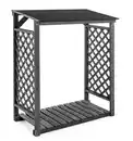 Bild 1 von Brennholzregal Outdoor, aus Tannenholz mit Stapelhilfe, ca. 120,5 x 68 x 148 cm - Grau