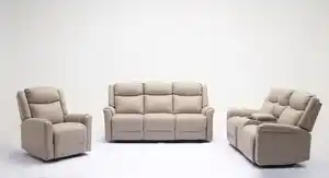 Elektrische Relaxsofa-Set 3 tlg. - Hellbraun