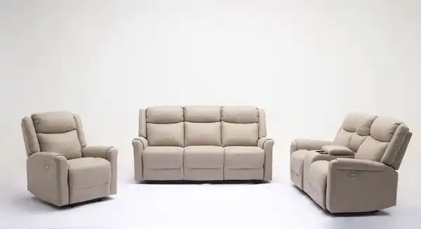 Bild 1 von Elektrische Relaxsofa-Set 3 tlg. - Hellbraun