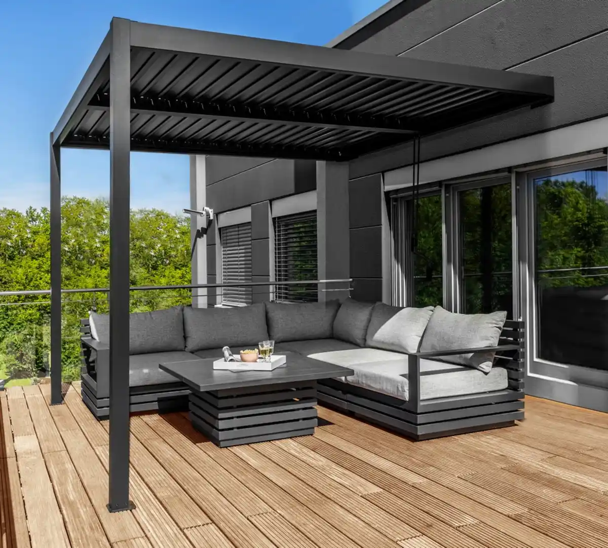 Bild 4 von Bioklimatische Wandpergola, ca. 300 x 360 x 225 cm - Anthrazit