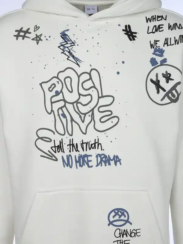 Bild 3 von Herren Hoodie mit coolem Print Weiß