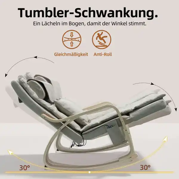 Bild 3 von Elektrischer Massage-Schaukelstuhl, ca. 126 x 64 x 81 cm - Beige